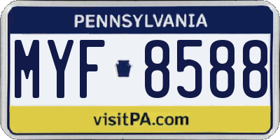 PA license plate MYF8588