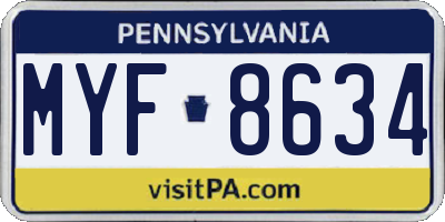 PA license plate MYF8634