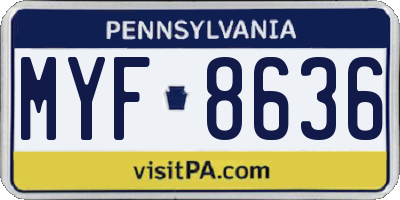 PA license plate MYF8636