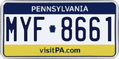 PA license plate MYF8661