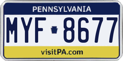 PA license plate MYF8677