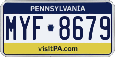 PA license plate MYF8679