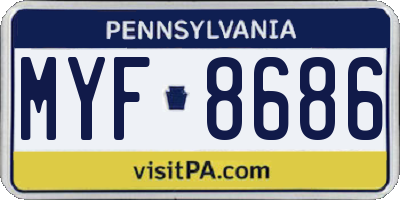 PA license plate MYF8686