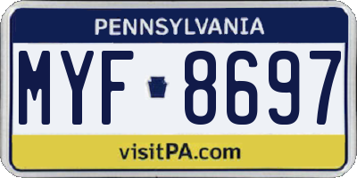 PA license plate MYF8697