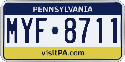 PA license plate MYF8711