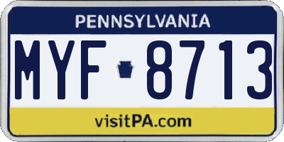 PA license plate MYF8713