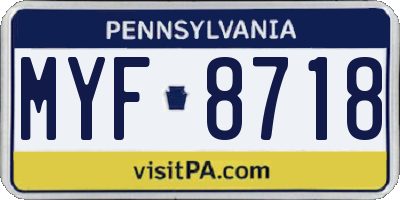 PA license plate MYF8718