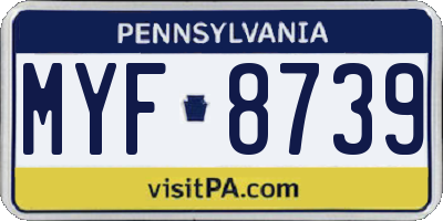PA license plate MYF8739