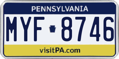 PA license plate MYF8746