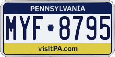 PA license plate MYF8795