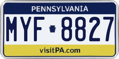 PA license plate MYF8827