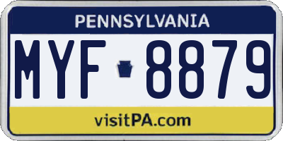 PA license plate MYF8879