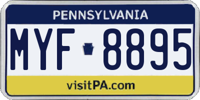 PA license plate MYF8895