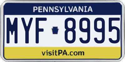 PA license plate MYF8995