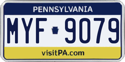 PA license plate MYF9079
