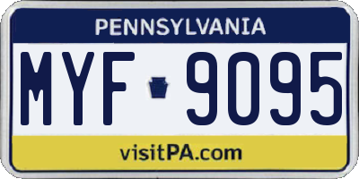 PA license plate MYF9095
