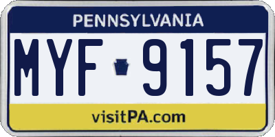 PA license plate MYF9157