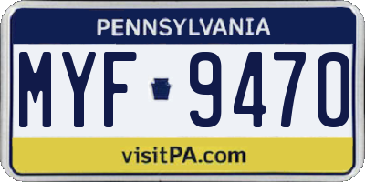 PA license plate MYF9470