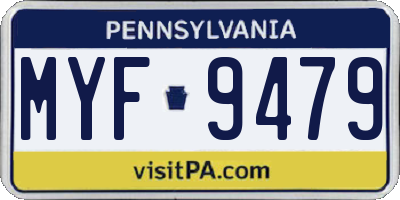 PA license plate MYF9479