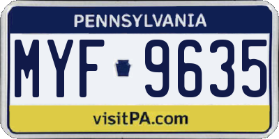 PA license plate MYF9635