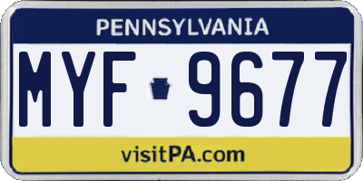 PA license plate MYF9677