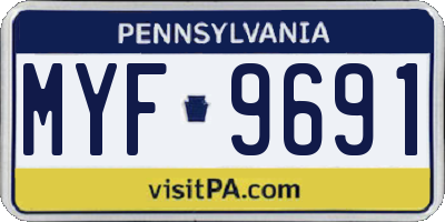 PA license plate MYF9691