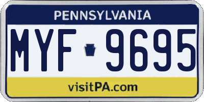PA license plate MYF9695