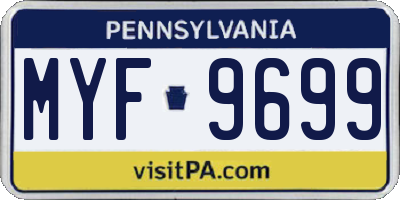PA license plate MYF9699