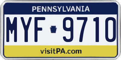PA license plate MYF9710