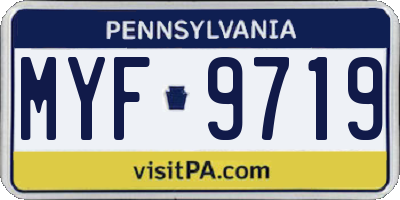 PA license plate MYF9719