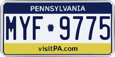 PA license plate MYF9775