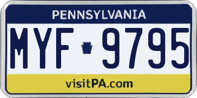 PA license plate MYF9795