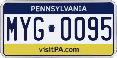 PA license plate MYG0095