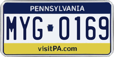 PA license plate MYG0169