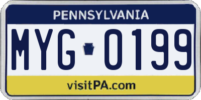 PA license plate MYG0199