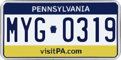 PA license plate MYG0319