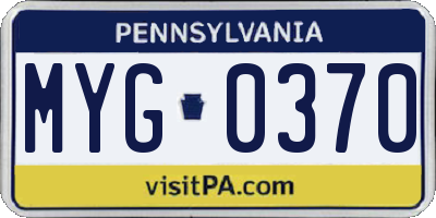 PA license plate MYG0370