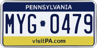 PA license plate MYG0479