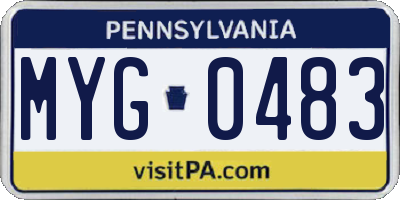 PA license plate MYG0483
