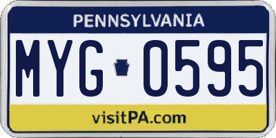 PA license plate MYG0595
