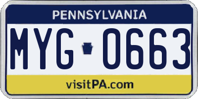 PA license plate MYG0663