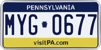 PA license plate MYG0677