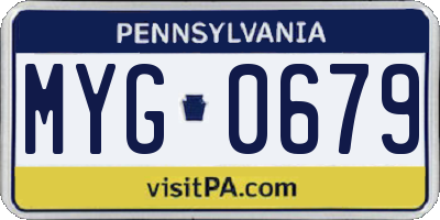 PA license plate MYG0679