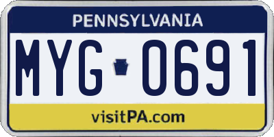 PA license plate MYG0691