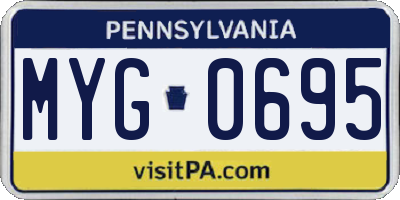 PA license plate MYG0695
