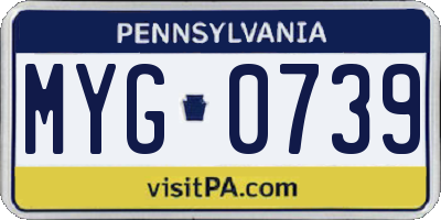 PA license plate MYG0739
