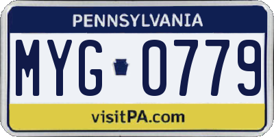 PA license plate MYG0779