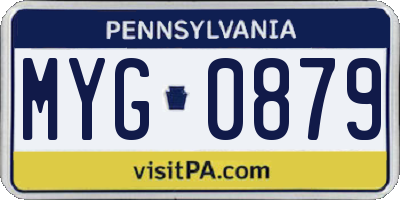 PA license plate MYG0879