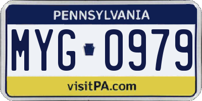 PA license plate MYG0979
