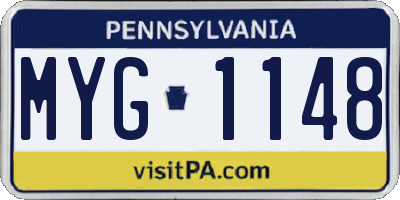 PA license plate MYG1148